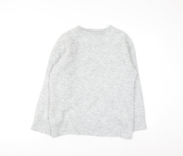 New Look Women's Grey Knit Crew Neck Pullover Jumper Size S
