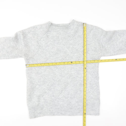 New Look Women's Grey Knit Crew Neck Pullover Jumper Size S