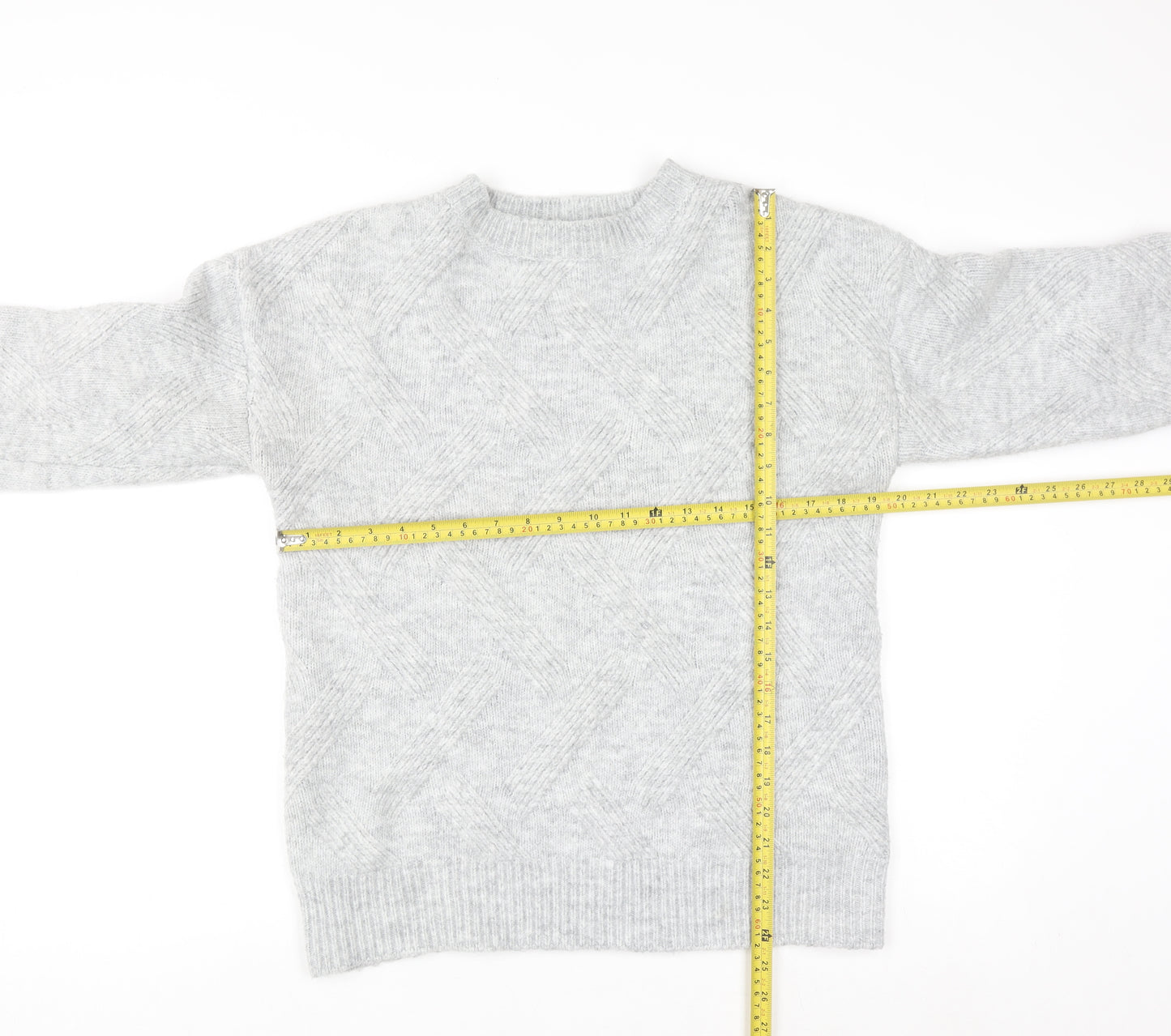 New Look Women's Grey Knit Crew Neck Pullover Jumper Size S