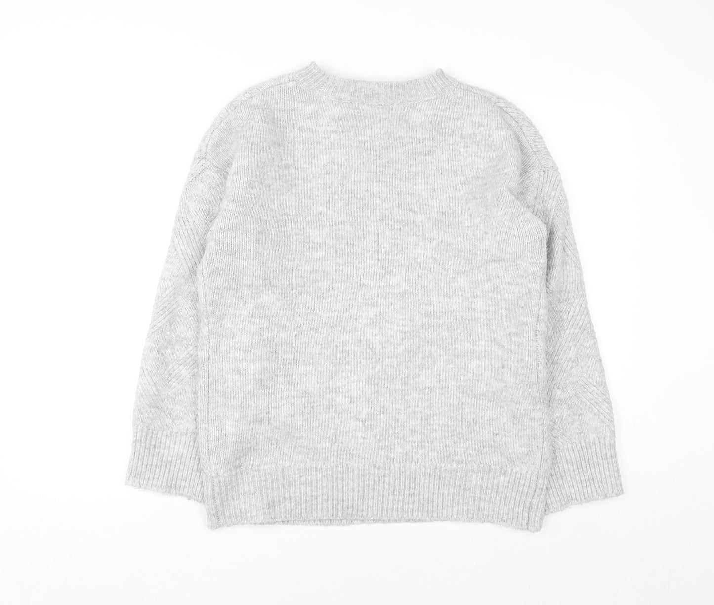 New Look Women's Grey Knit Crew Neck Pullover Jumper Size S