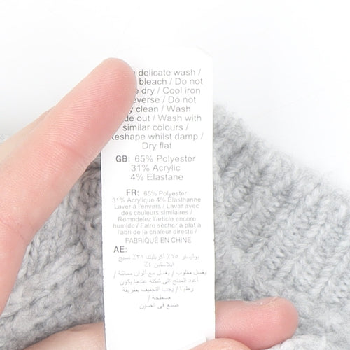 New Look Women's Grey Knit Crew Neck Pullover Jumper Size S