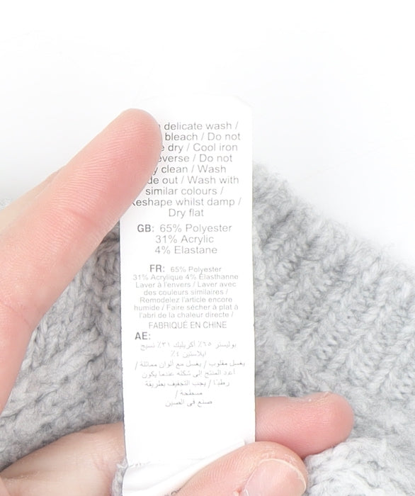 New Look Women's Grey Knit Crew Neck Pullover Jumper Size S