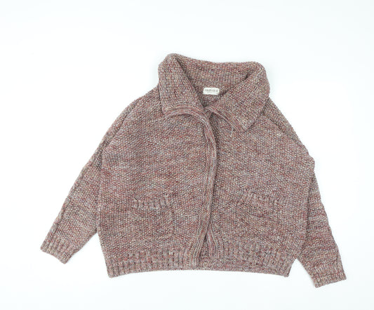 Marks and Spencer Women Red Mix Cotton Knit Cardigan UK 18