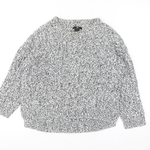 H&M Womens Grey Chunky Knit Pullover Jumper XS