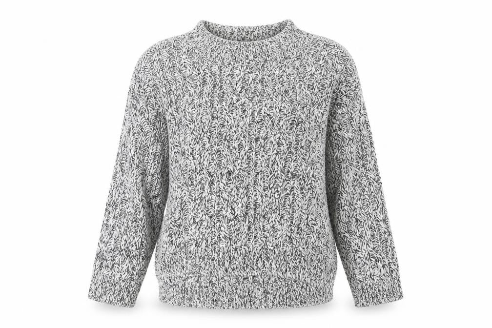 Front view of H&M women’s grey chunky knit jumper xs