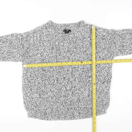 H&M Womens Grey Chunky Knit Pullover Jumper XS