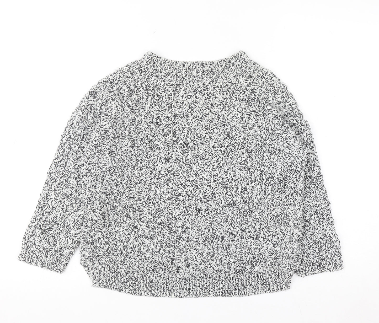 H&M Womens Grey Chunky Knit Pullover Jumper XS