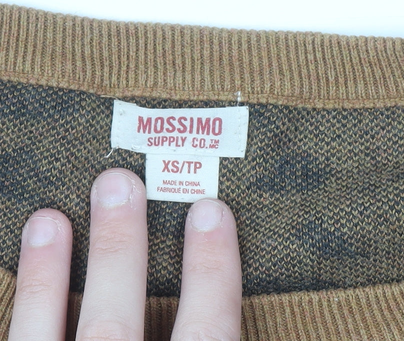 Mossimo Women's Brown Leopard Print Crew Neck Pullover Jumper XS