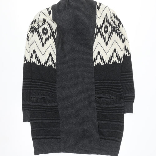 Punt Roma Women Black Aztec Knit Cardigan Size S Long Sleeve