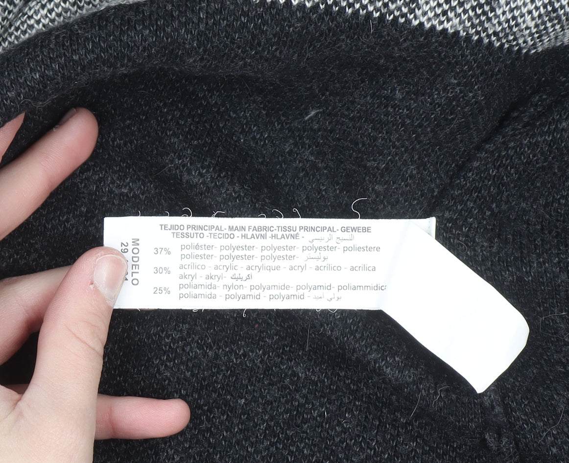 Punt Roma Women Black Aztec Knit Cardigan Size S Long Sleeve