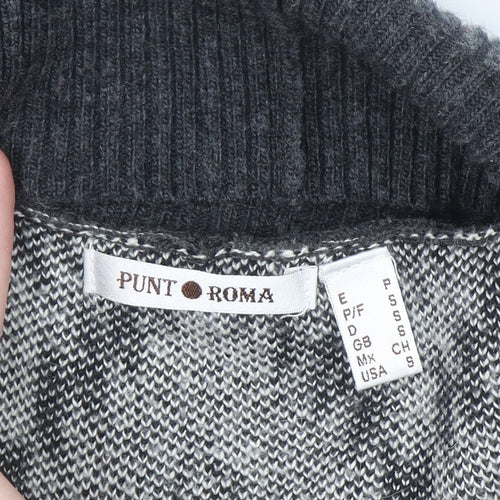 Punt Roma Women Black Aztec Knit Cardigan Size S Long Sleeve