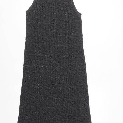 River Island Women’s Black Knit Tank Midi Dress Size 14 Sleeveless