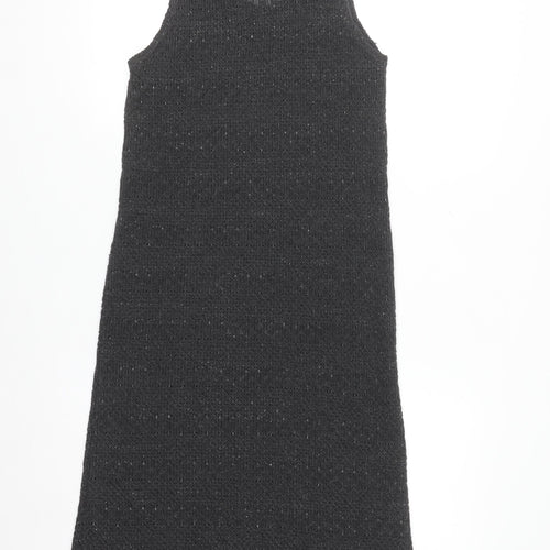 River Island Women’s Black Knit Tank Midi Dress Size 14 Sleeveless