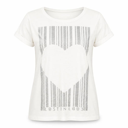 Front view of Dorothy Perkins Women White Glitter Heart Graphic T-Shirt, size 12