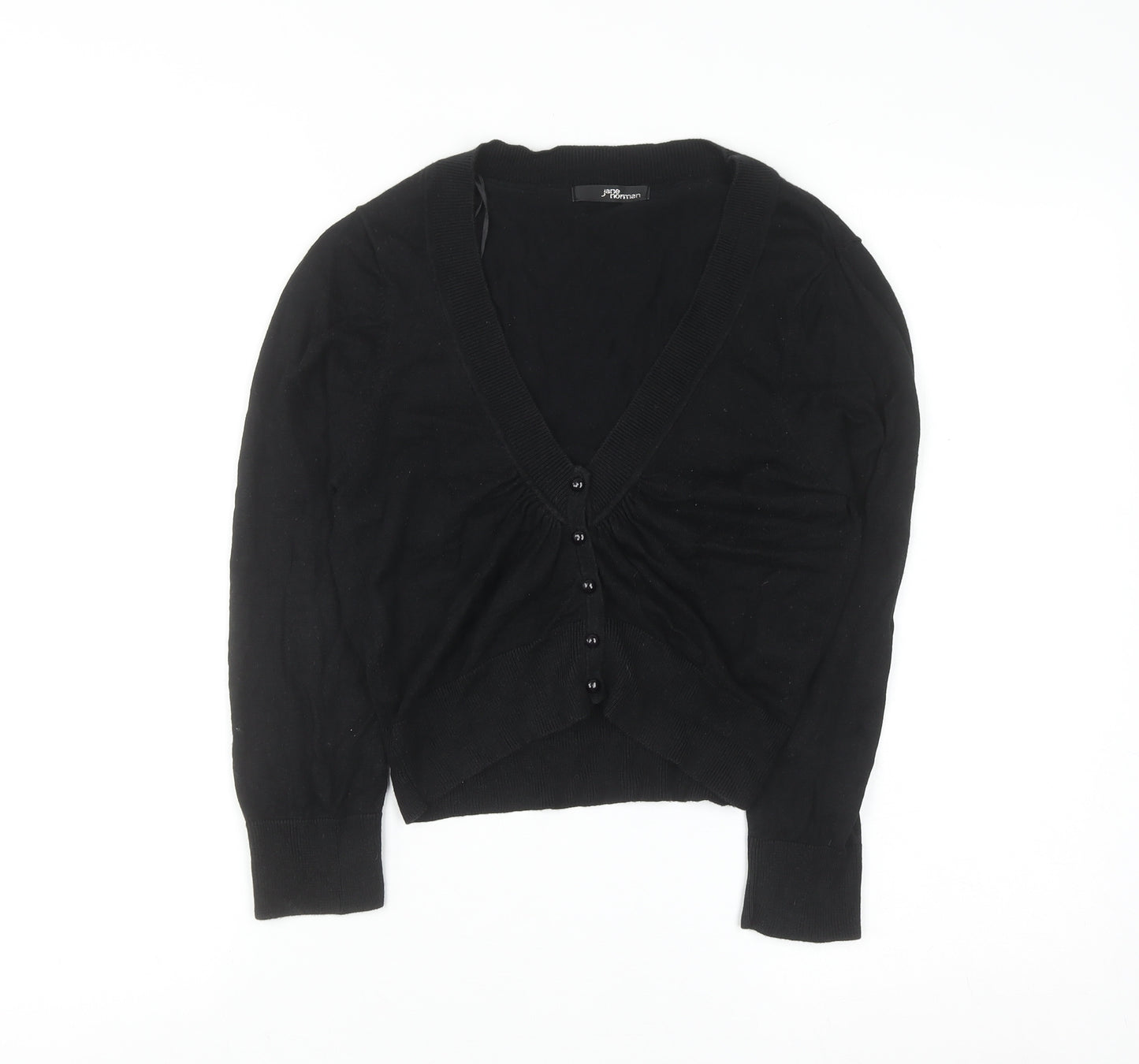 JD Women Black V-Neck Button Knit Cardigan Size 12