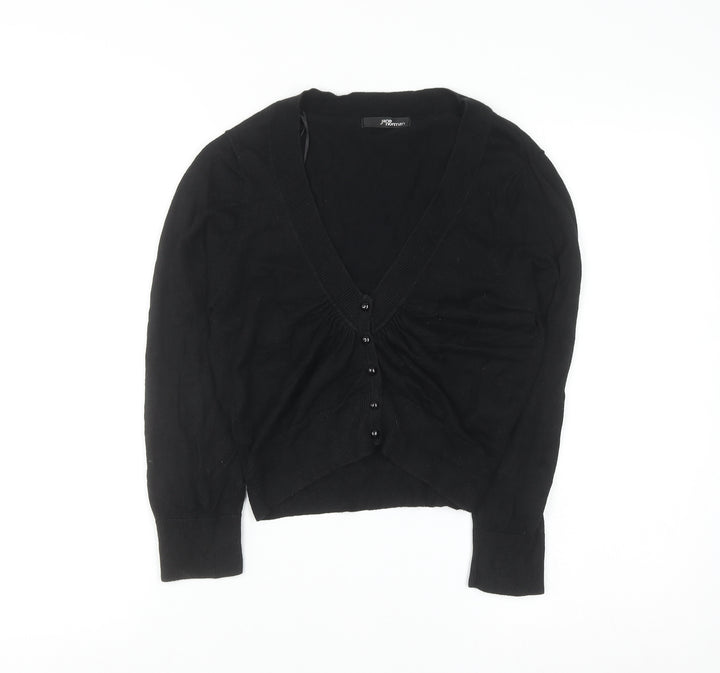 JD Women Black V-Neck Button Knit Cardigan Size 12