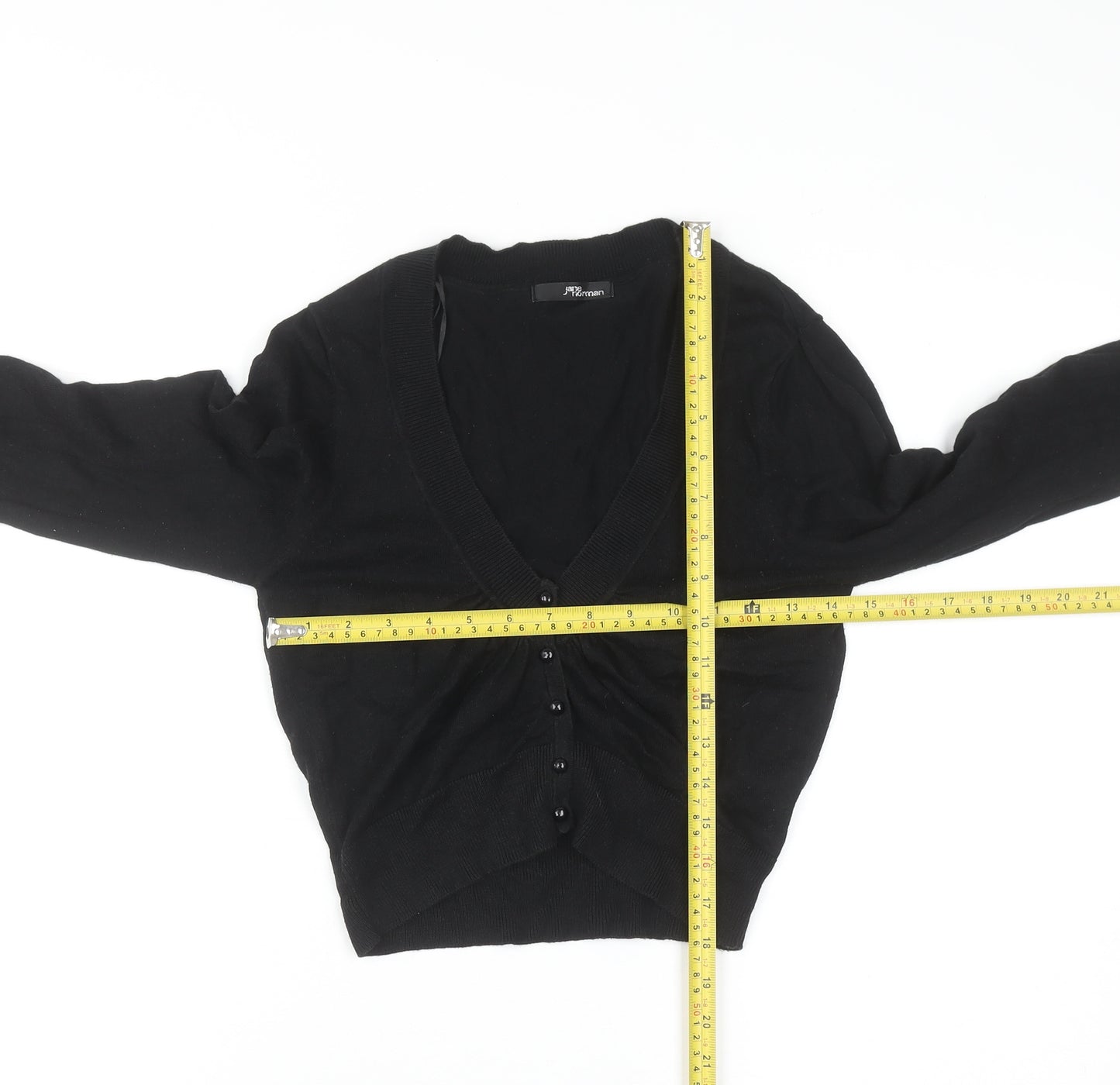 JD Women Black V-Neck Button Knit Cardigan Size 12