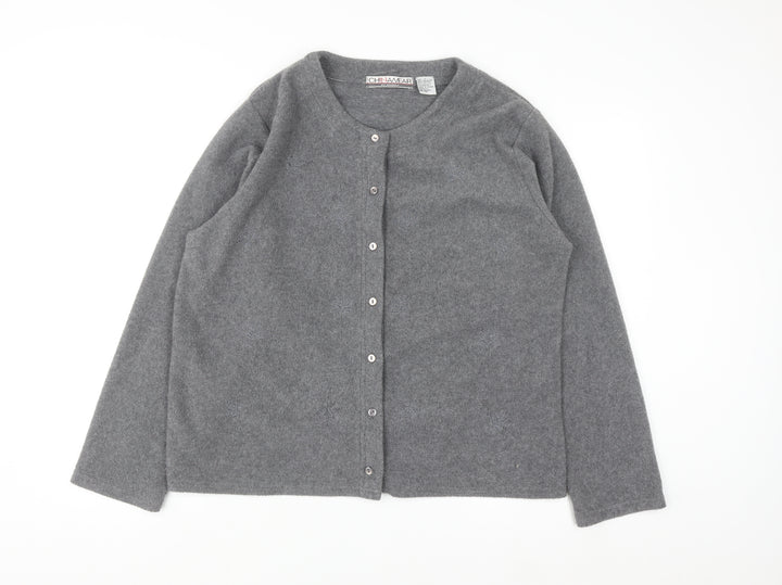 Chinawear Women's Grey Long Sleeve Cardigan L Vintage Knit