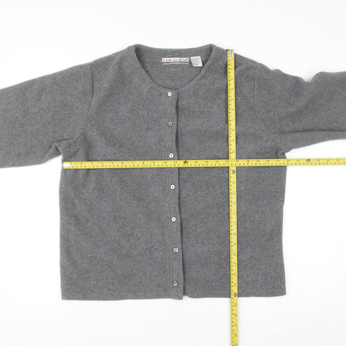 Chinawear Women's Grey Long Sleeve Cardigan L Vintage Knit