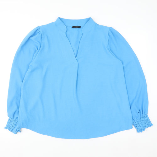Paul & Shark Women Blue Long Sleeve Blouse XL Polyester Italy