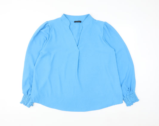 Paul & Shark Women Blue Long Sleeve Blouse XL Polyester Italy