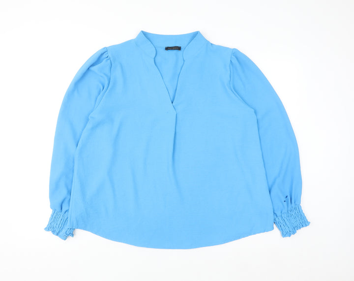 Paul & Shark Women Blue Long Sleeve Blouse XL Polyester Italy
