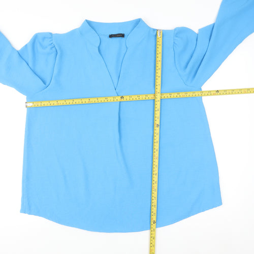 Paul & Shark Women Blue Long Sleeve Blouse XL Polyester Italy