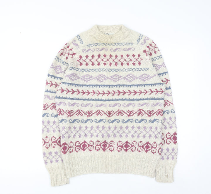 Fotrama Women's Multicoloured Alpaca Fair Isle Jumper M
