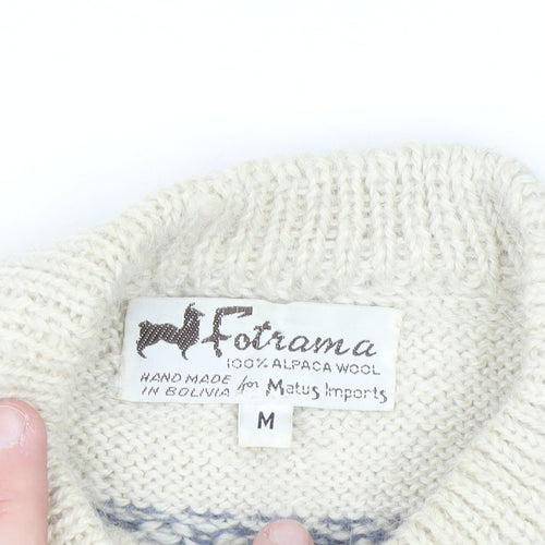 Fotrama Women's Multicoloured Alpaca Fair Isle Jumper M