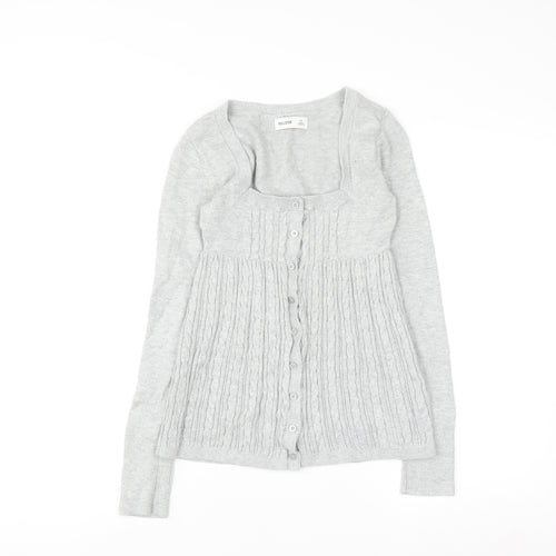 Hollister Women's Grey XS Cable-Knit Button Cardigan