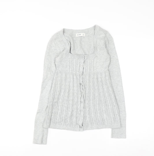 Hollister Women's Grey XS Cable-Knit Button Cardigan