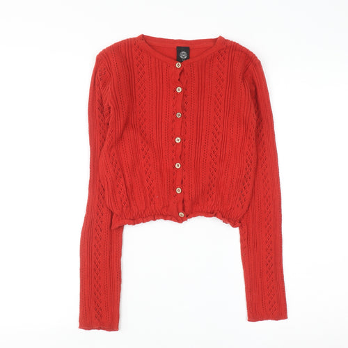 Urban Outfitters Women's Red Knit Button Cardigan Size S
