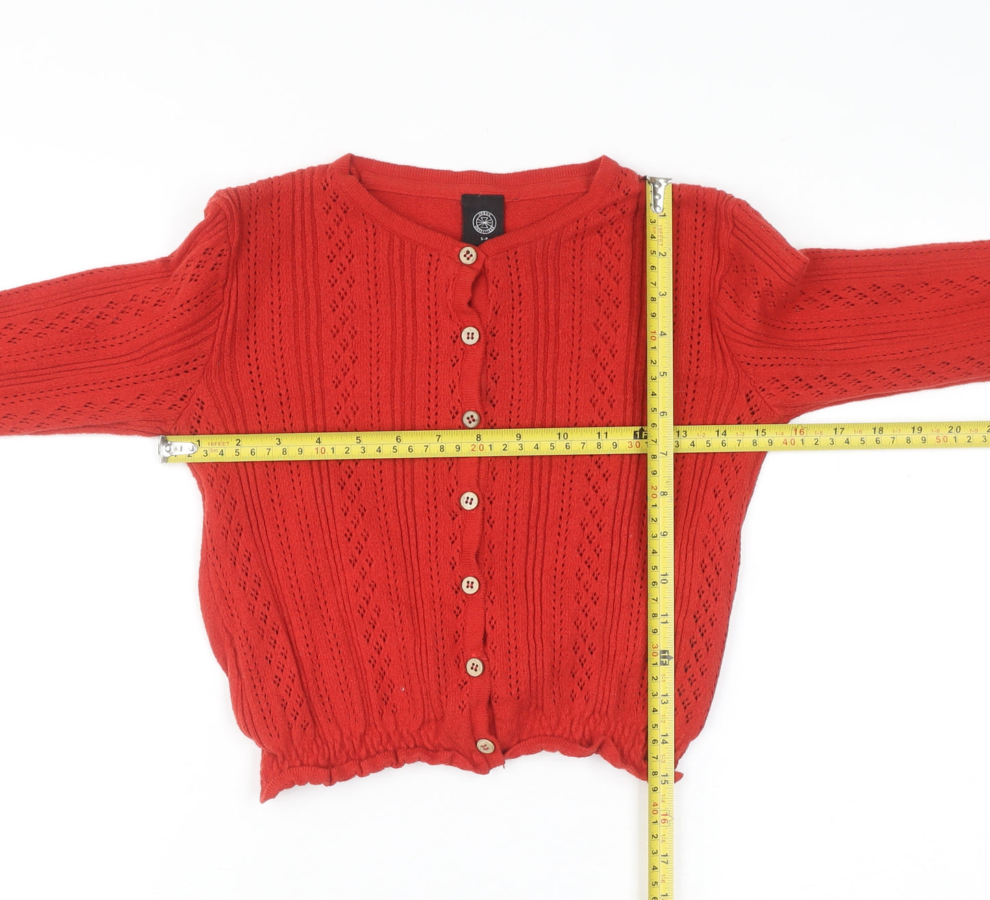 Urban Outfitters Women's Red Knit Button Cardigan Size S