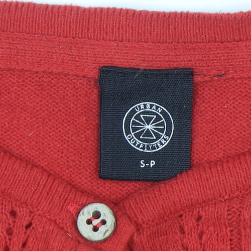 Urban Outfitters Women's Red Knit Button Cardigan Size S
