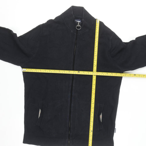 Barbour Men's Black L Full Zip Cotton Jumper