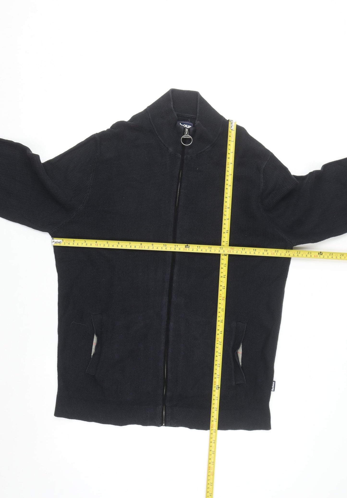 Barbour Men's Black L Full Zip Cotton Jumper