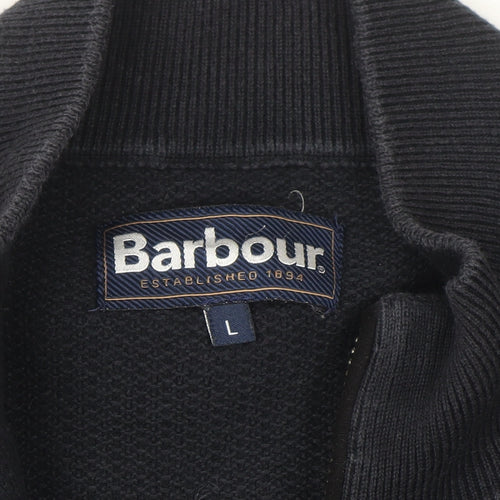 Barbour Men's Black L Full Zip Cotton Jumper