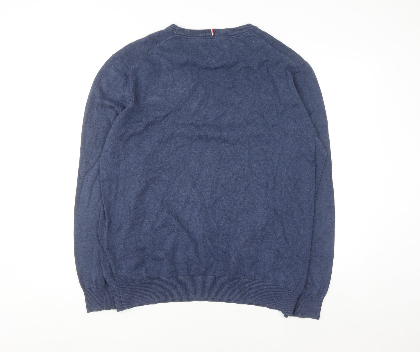 Tommy Hilfiger Men Blue XL Cotton Crew Neck Pullover Jumper