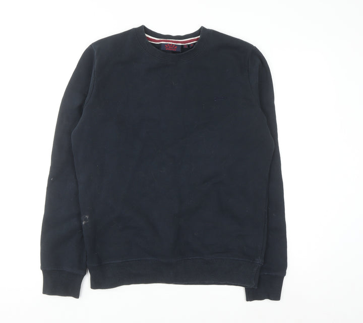 Superdry Men's Blue Pullover Sweatshirt M Crew Neck Fleece
