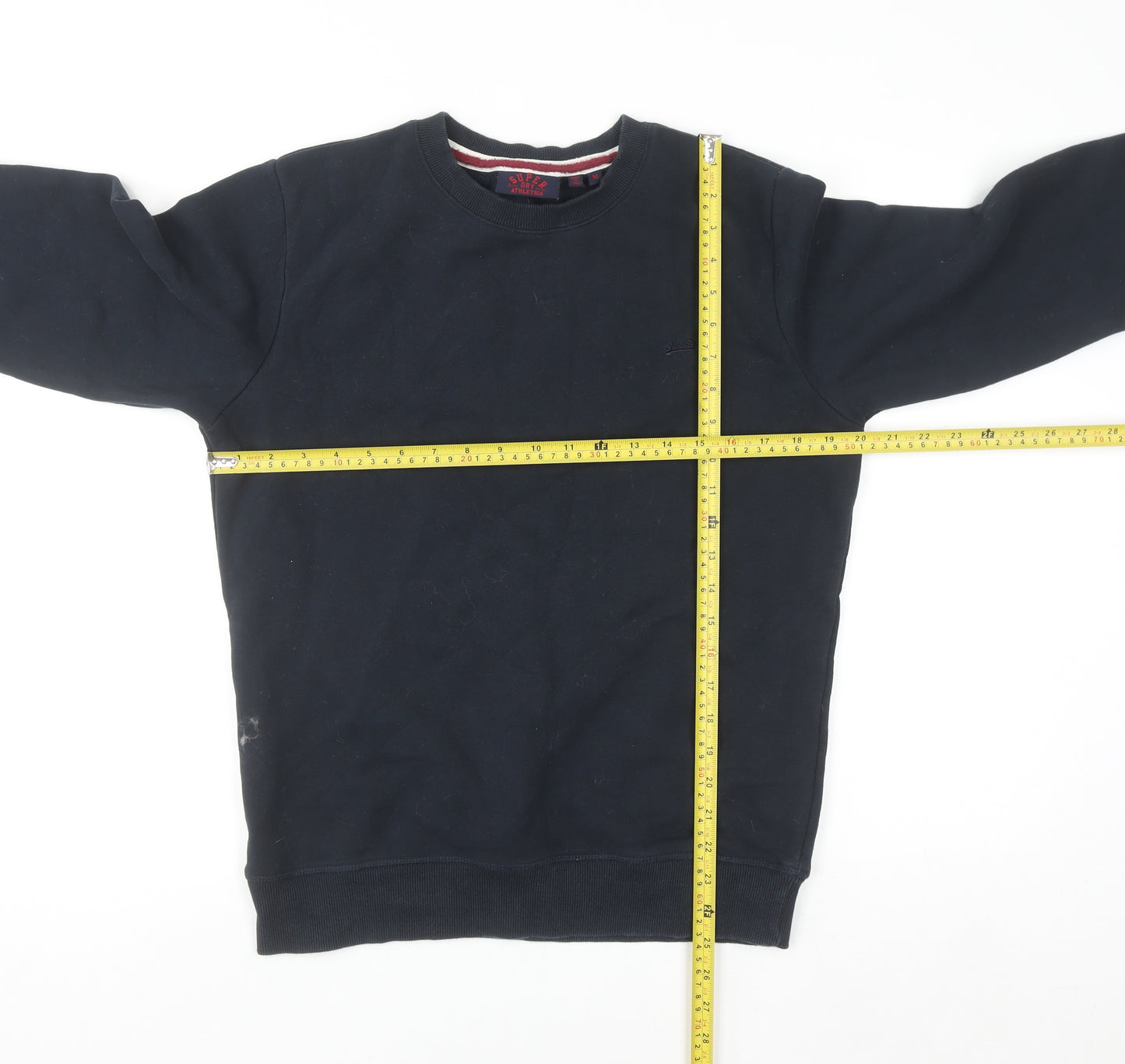 Superdry Men's Blue Pullover Sweatshirt M Crew Neck Fleece