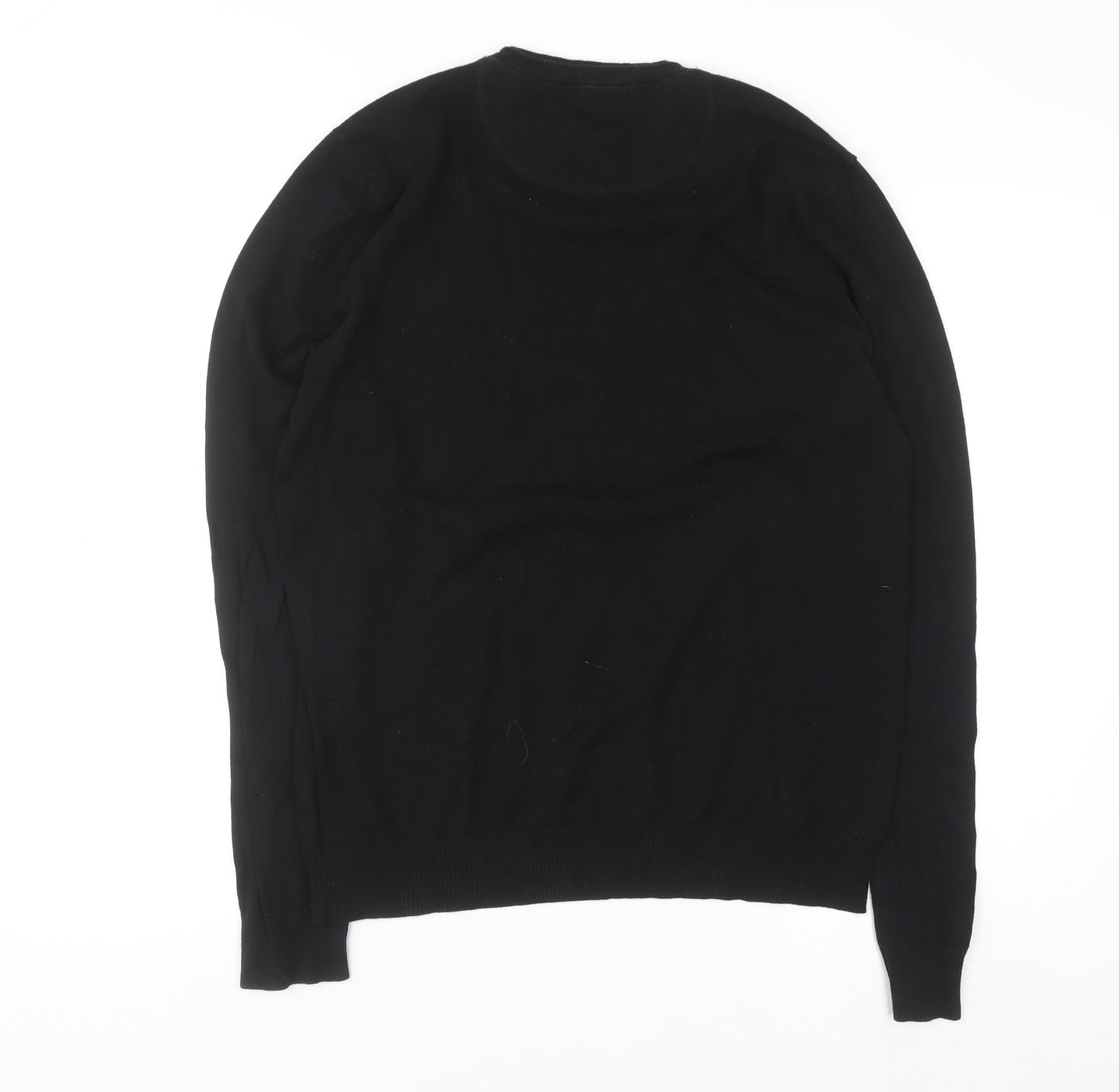 Guess Men's Black Crew Neck Logo Pullover Jumper Size M