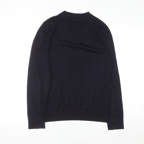 Mexx Men’s Navy Blue V-Neck Merino Wool Blend Pullover Jumper Size S