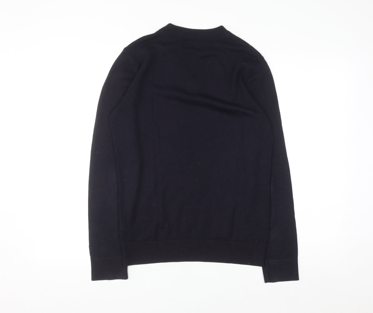Mexx Men’s Navy Blue V-Neck Merino Wool Blend Pullover Jumper Size S