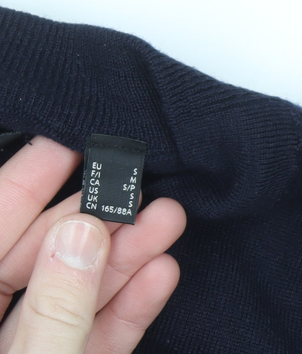 Mexx Men’s Navy Blue V-Neck Merino Wool Blend Pullover Jumper Size S