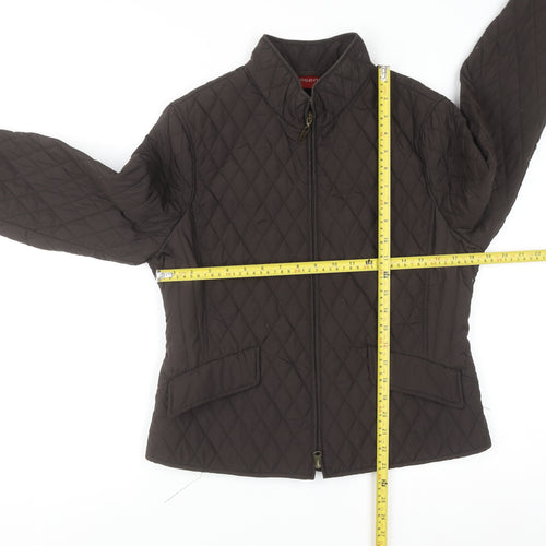 Olsen Women's Brown Quilted Mid-Length Jacket Size 12
