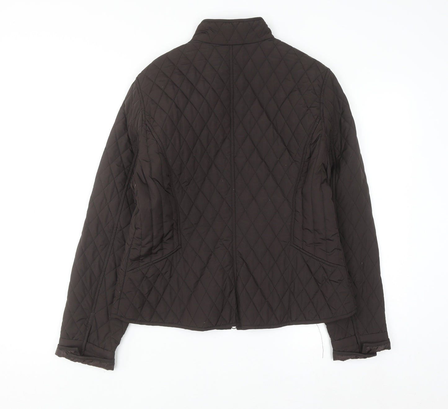 Olsen Women's Brown Quilted Mid-Length Jacket Size 12