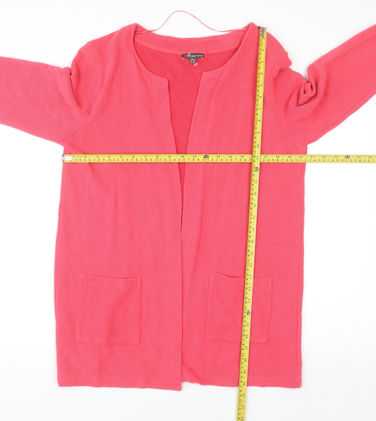 Street One Women's Pink Long Sleeve Open Cardigan Size 16