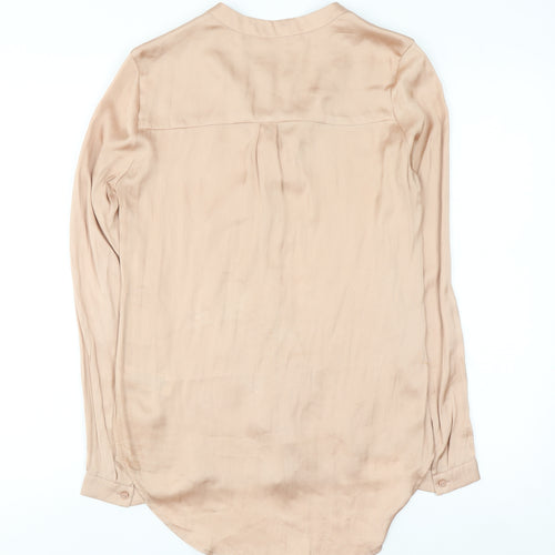 Marks and Spencer Womens Beige Ruffle Wrap Blouse Size 6