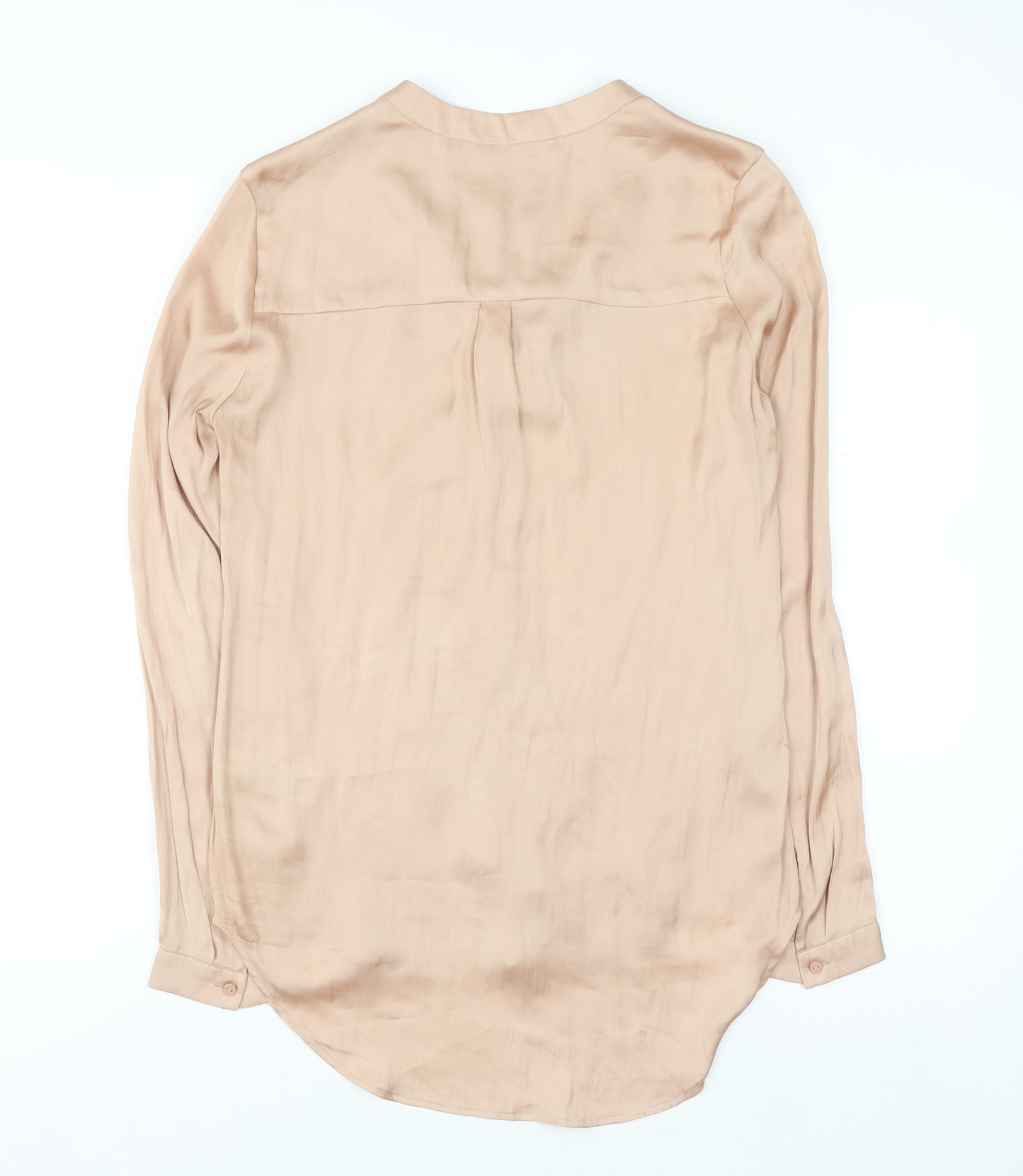 Marks and Spencer Womens Beige Ruffle Wrap Blouse Size 6