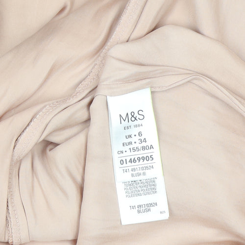 Marks and Spencer Womens Beige Ruffle Wrap Blouse Size 6
